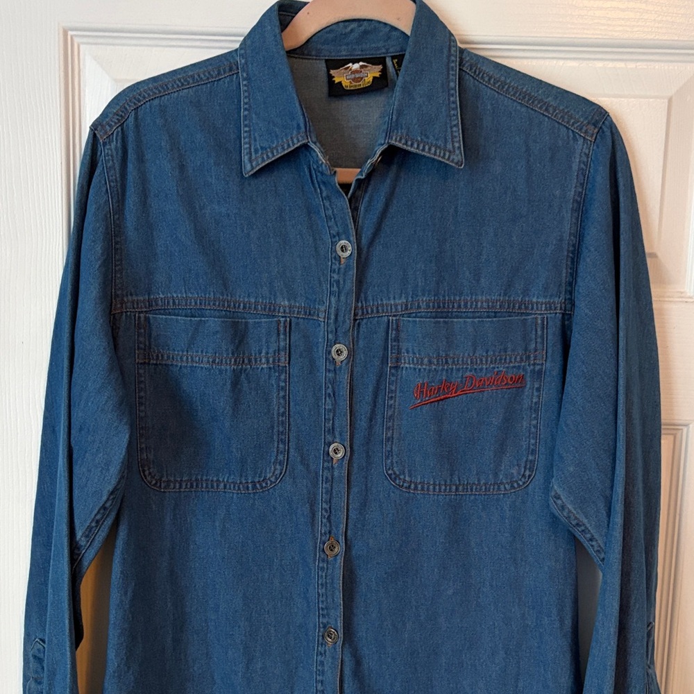 Harley-Davidson Cotton Indigo Denim Shirt size small